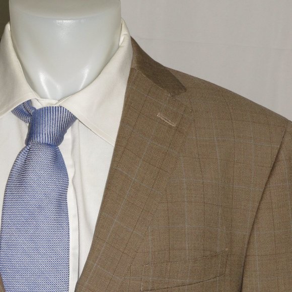 Trunk Club Custom Brown Plaid Two Button Blazer Sport Coat 44R - Picture 1 of 12